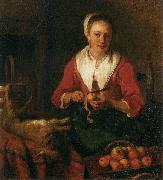 Gabriel Metsu Woman Peeling an Apple oil